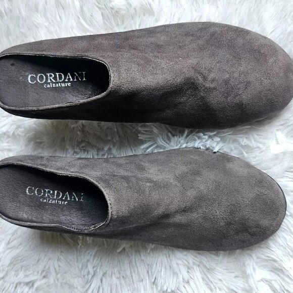 Cordani Calzature Women Mule Shoes Gray Suede Leather Heel Sandal Size 39.5 9US - Picture 6 of 12